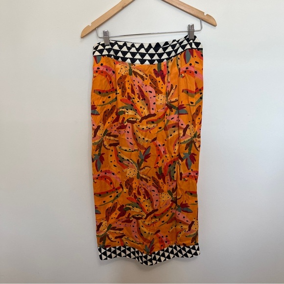 Farm Rio Contrast Wrap Midi Skirt Size Medium - Picture 6 of 6